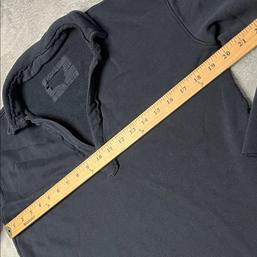 NEW Frank & Eileen S 100%‎ Cotton Triple Fleece Navy Blue Henley Sweatshirt USA